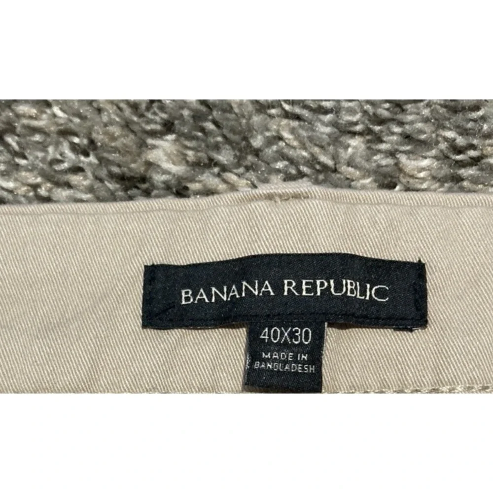 Banana Republic Khaki Chino Pants Men's 40x30 Beige Straight Leg Stretch Casual